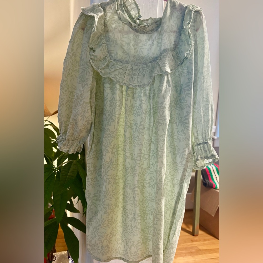 Acacia Swimwear Honey Light Green Kids Rare Find Floral Dress